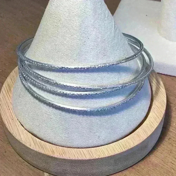 Silver Bracelets - Set of 6, 2 Patterns - Picture 2 of 5